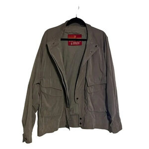 Vintage London Fog Winning Edge Men's Beige Bomber Jacket Casual Zip-Up